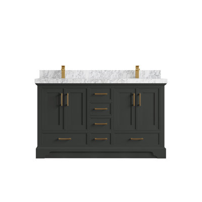 Charlotte 60'' Double Bathroom Vanity with Quartz Top