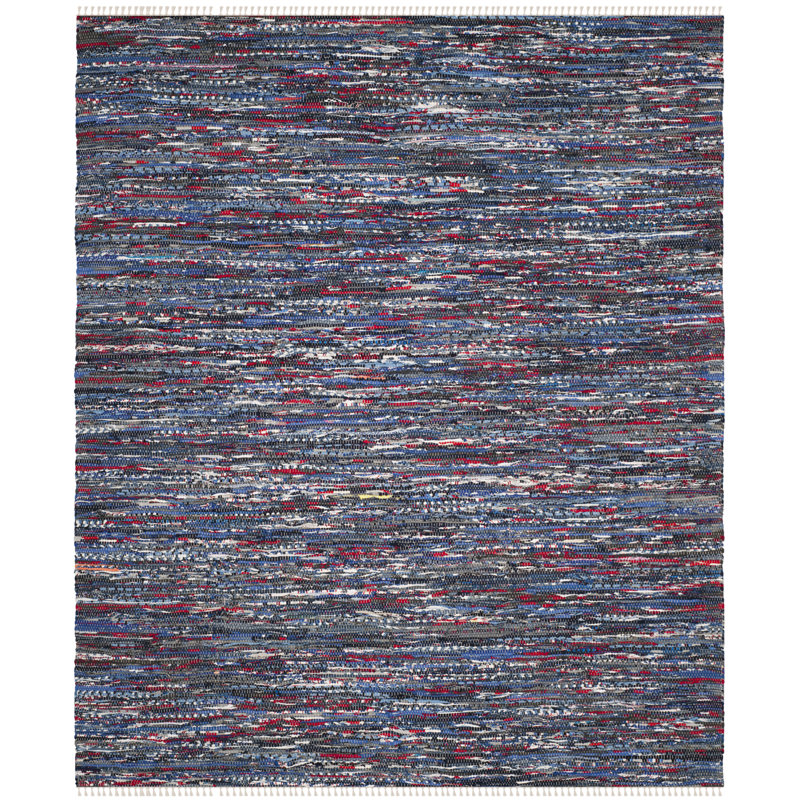 Rag Rug Hand Woven Cotton Striped Rug, Rectangle 3' x 5'