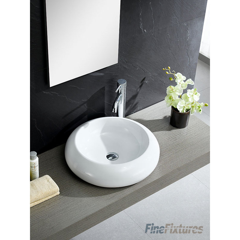 Modern Ceramic Circular Vessel Bathroom Sink