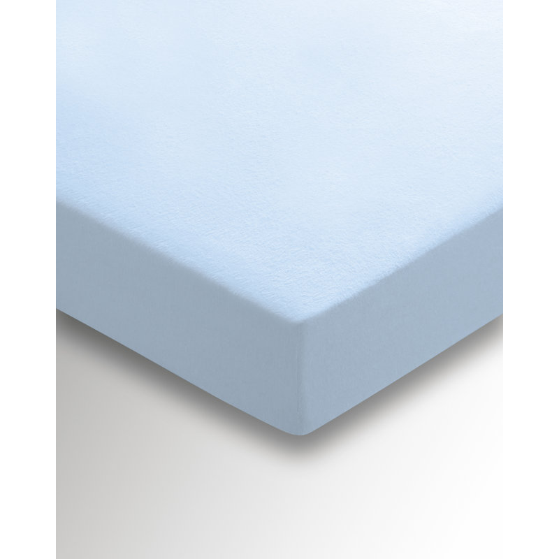 100% Brushed Cotton Fitted Sheet, Chambray Blue, Super King (6')