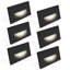 Marchepieds horizontaux à DEL Luxrite, 5CCT, 3W, 150LM, faisceau à 90 °, à intensité variable, 120V, IP65, couvercle de plaque interchangeable, paquet de 3 en nickel brossé intérieur / extérieur-135509745-135509747