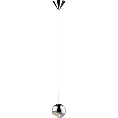Luminaire suspendu en chrome poli à 1 lumière Bijender