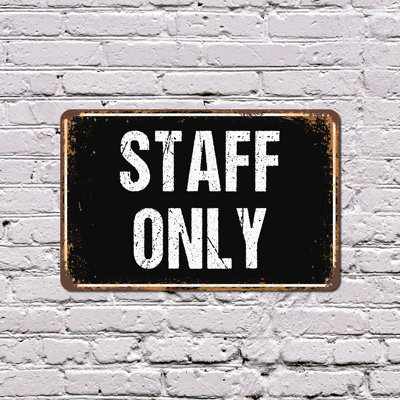 Staff Only Street 13 Inch x 20 Inch Plastic Sign