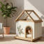 Maison de chat en cèdre avec toit en acrylique pour chats et petits chiens Orla-126554063