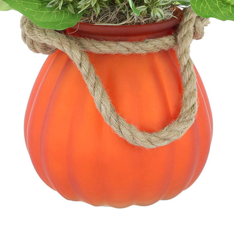 Fall Arrangement with Sunflowers and Tea Leaves in Pumpkin Vase