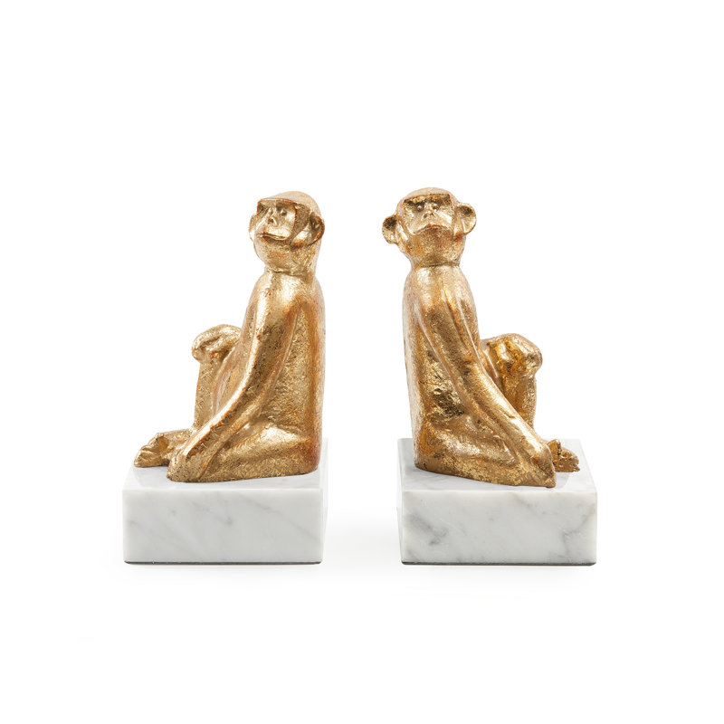 Tamarin Bookends (Pair), Gold
