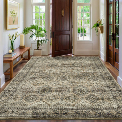 Tapis lavable rétro pour couloir, salle à manger et salon