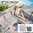 Anevaeh 8-Person Outdoor Patio All-Aluminum Sectional Conversation Set with Fire Pit Table and Cushions-1095486088-1093982497