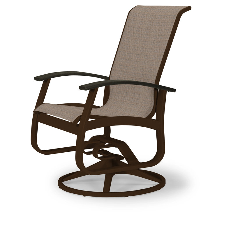 Chaise de patio pivotante Askar, Vert forêt 22D Sunbrella® vert, Noir P70, Kona texturé