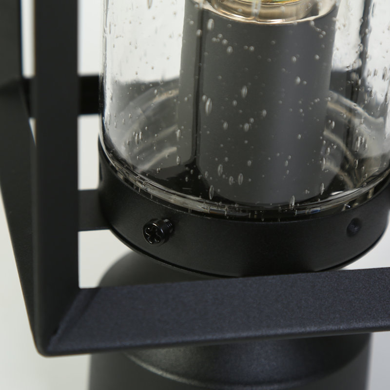 1-Light Modern Lantern Head Seeded Pier Mount Light