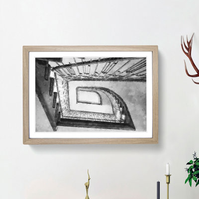 Rectangular Staircase - Framed Print