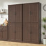 Armoire de cuisine de 71 po de hauteur, armoire de rangement haute avec 4 portes et tablettes réglables pour la cuisine, la salle à manger, le salon et la salle de bain