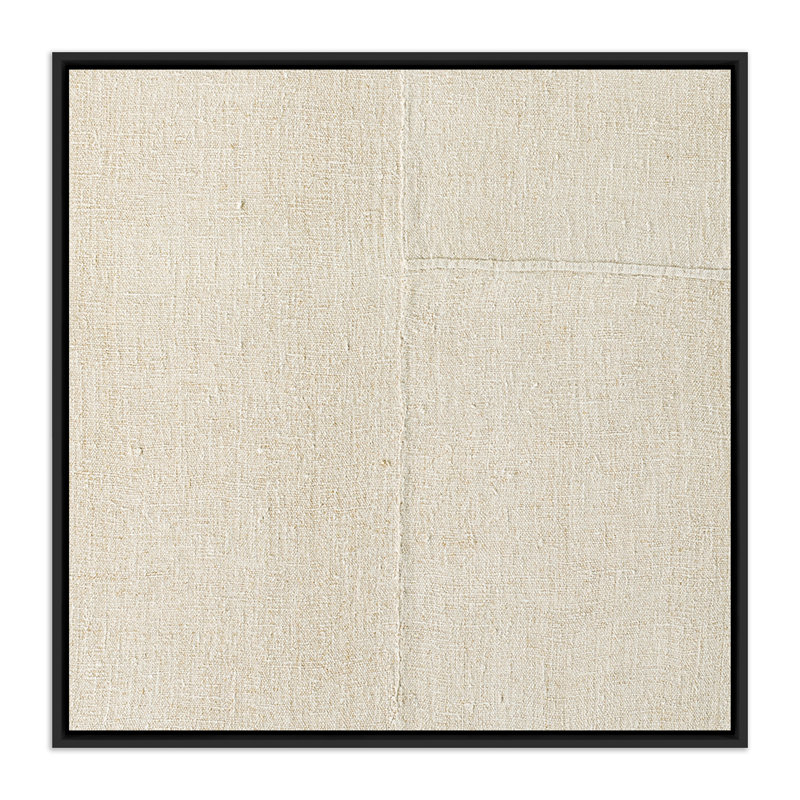 Beige No. 1 Print by Karen Covey, Black Floater Framed, 24" H x 24" W x 2" D