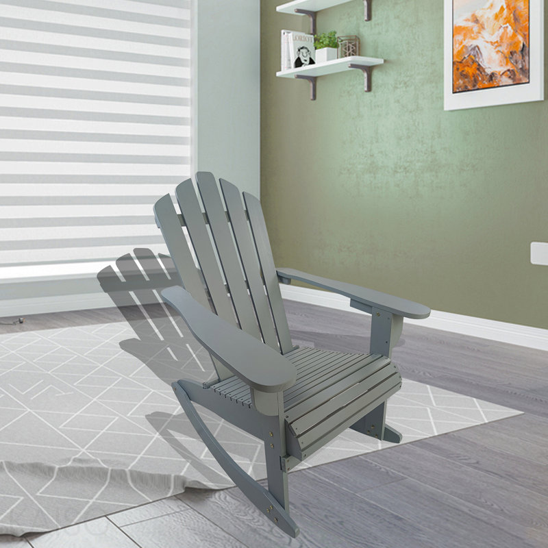 Chaise Adirondack inclinable à bascule en bois pour l'extérieur, noyer