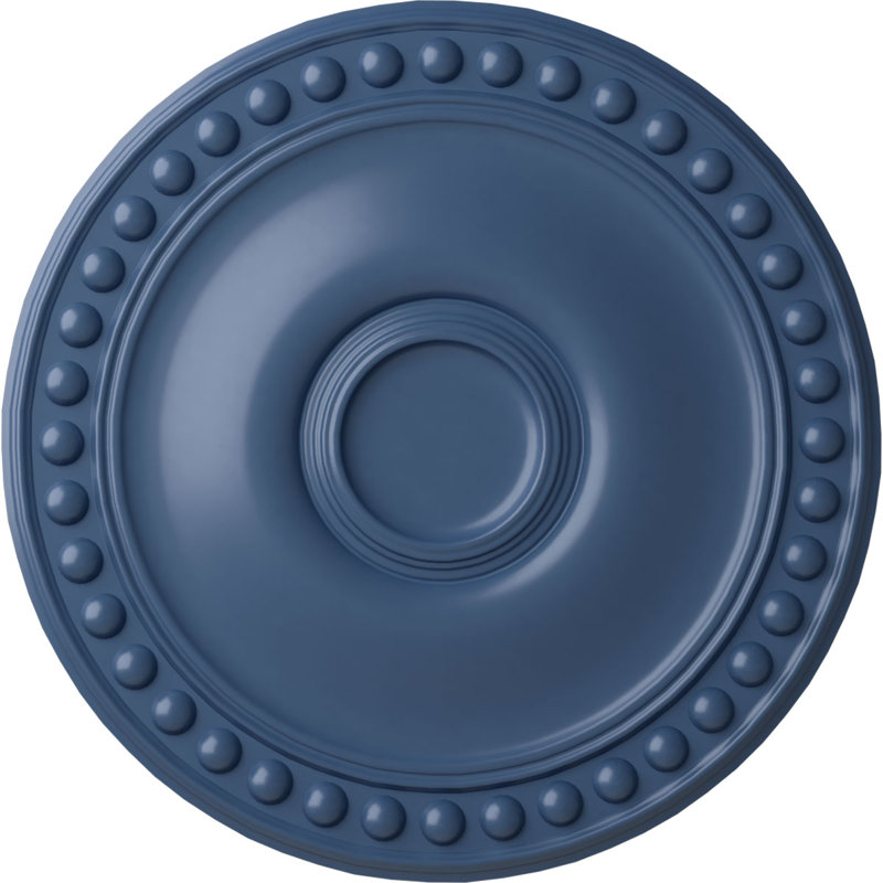 Endurathane Raymond Ceiling Medallion, 18 1/8"OD 3 5/8"ID x 1 1/8"P (Fits Canopies up to 5 1/8"), Hand-Painted Flash Blue Finish