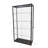 40X16.5X78" Glass & Aluminum Showcase Display Case with LED Lights 5-Tier Shelf Floor Stand