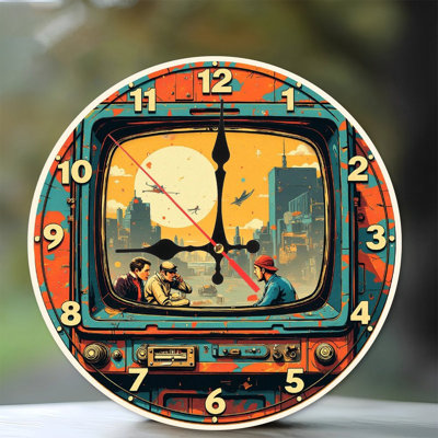 Art mural rétro horloge futuriste