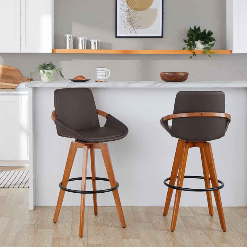 Tabouret de bar à hauteur fixe avec pivot, Gris clair