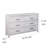 Bisca 63 Inch Wide Dresser, 6 Drawers, Black Handles, Light Gray Wood