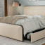 Grand lit rembourré en métal avec rangement et support silencieux-978083004