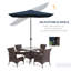 Parasol de marché d'extérieur de 6,5 pi x 10 pi avec manivelle et inclinaison à bouton-poussoir Outsunny