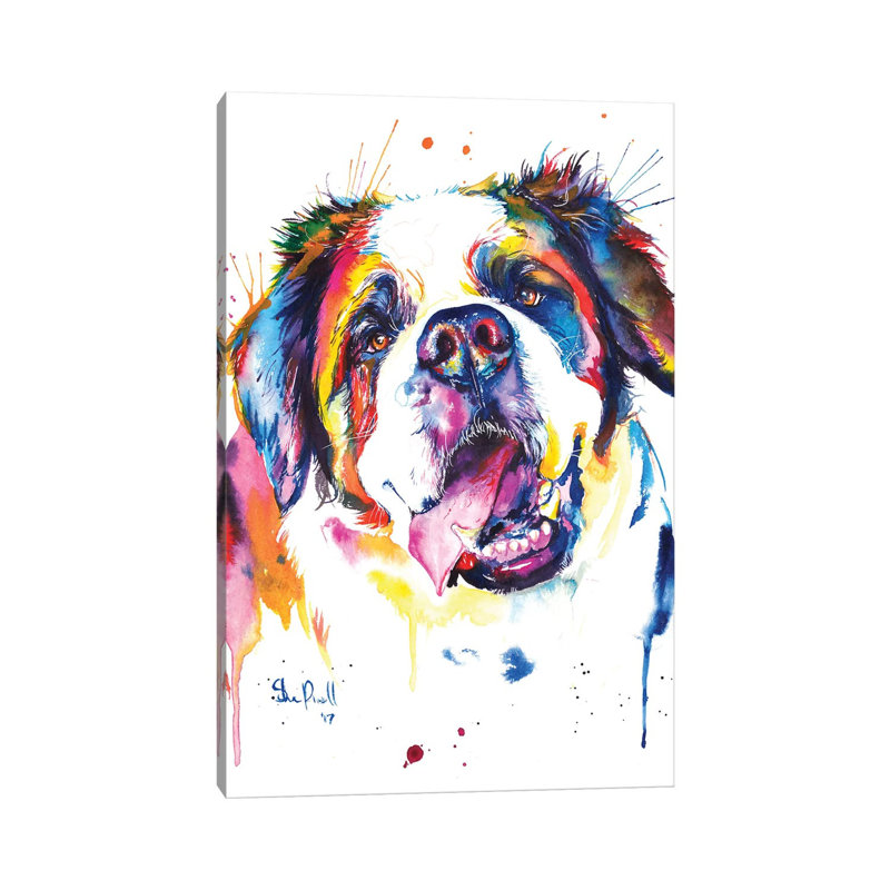 St. Bernard 1 Piece Wrapped Canvas Painting, 20.32 cm H x 30.48 cm W