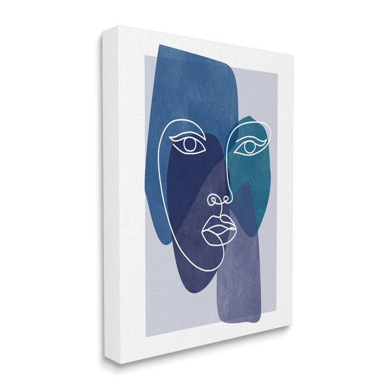 Bold Face Line Doodle Modern Geometric Shapes by Birch&Ink - Painting on Canvas, 16" W x 20" H, Wrapped Canvas