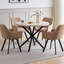 Nordic Style Swivel Dining Chairs With Arms, Fabric Upholstered Accent Chairs,Metal Legs, 360° Swivel Kitchen Chairs -1423360963-1423393123