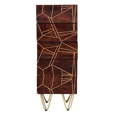 Anotida Solid Wood 45 cm W Chest of 5 Drawers