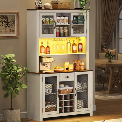 71"H Kitchen Food Pantry With Charging Station by Ophelia & Co.