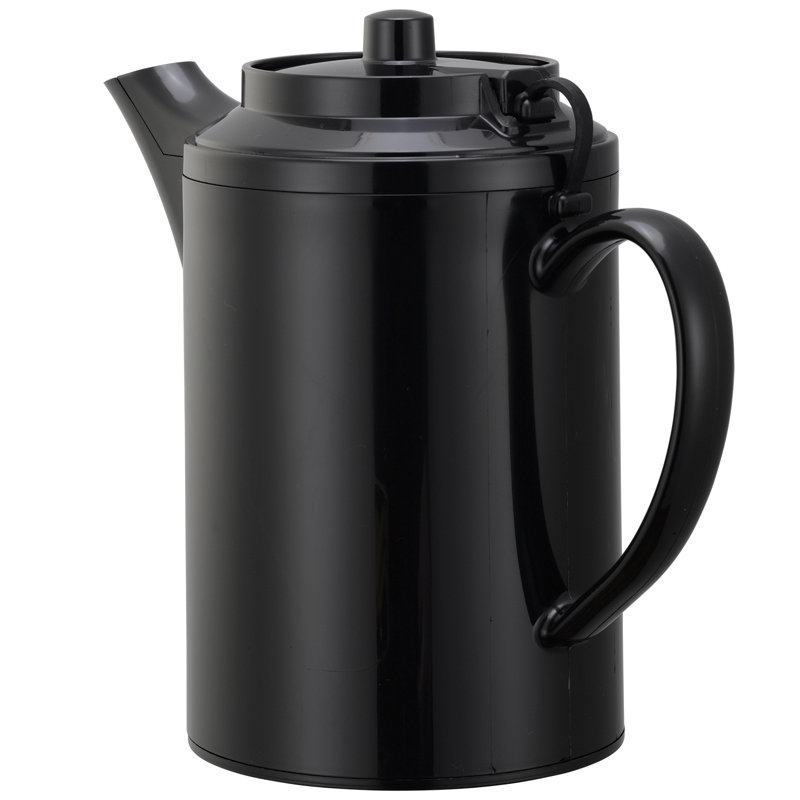 Plastic 16oz Teapot with Tethered Lid, Black