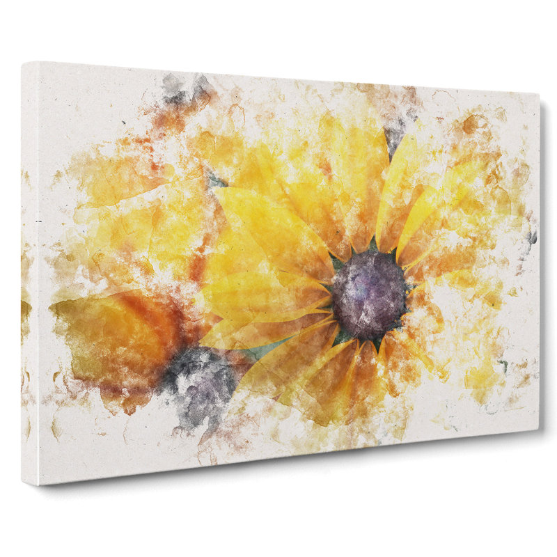 Yellow Coneflowers - Wrapped Canvas Print, 50cm H x 76cm W x 3cm D