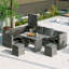 Ensemble de canapés de patio moderne avec rotin réglable, rangement spacieux pour le jardin