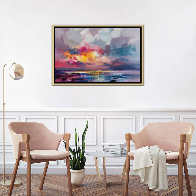 " Displacement " by Scott Naismith, Gold Framed Canvas, 26" H x 40" W x 1.5" D