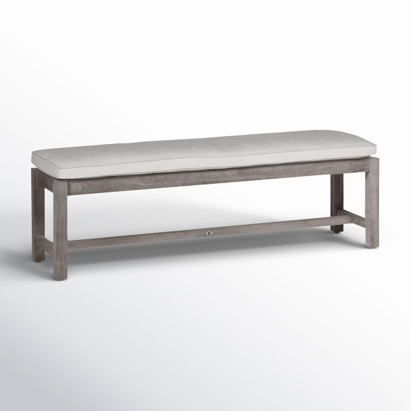 Banc d'extérieur sans dossier 59 po Club, Huître teck, Welt, Blanc naturel