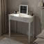 Bureau de coiffeuse multifonctionnel avec éclairage réglable à 3 niveaux avec miroir rabattable et rangement Table de maquillage profonde 15,75 po 2 tiroirs et 3 boîtes de rangement amovibles Bureau de bureau compact blanc