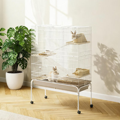 55.11"/47.24" H Large Ferret Cage, Multi-Level Ferret Nation Cage with Water Bottle, Bowl for Sugar Glider, Guinea Pigs, Chinchillas, Rabbit, Cat