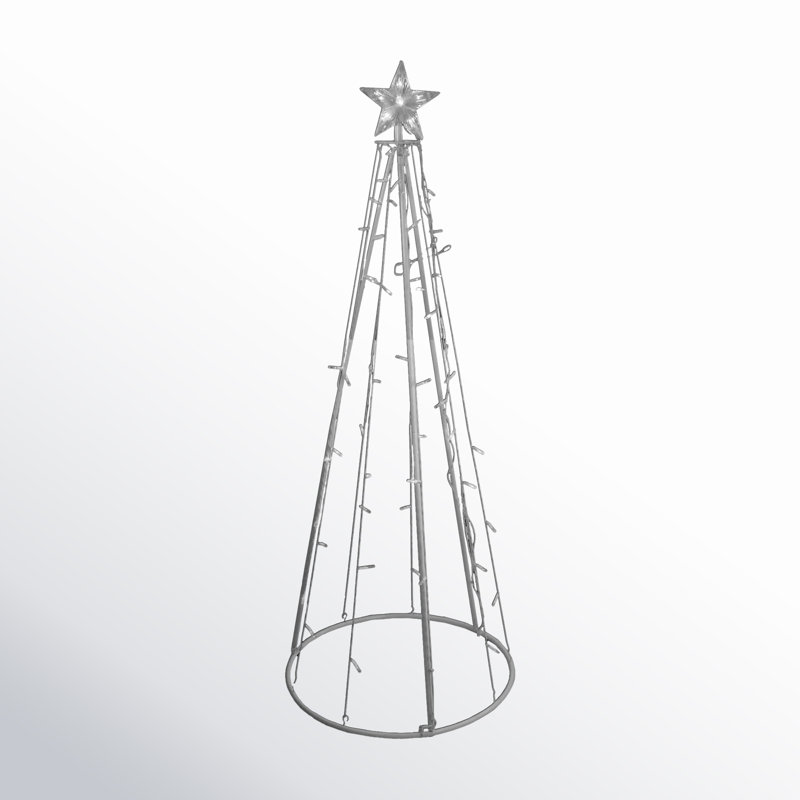 5' Traditional Multi-Color LED Lighted Outdoor Christmas Cone Tree