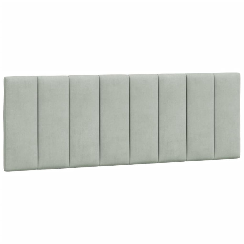 vidaXL Headboard Cushion Hanko Light Grey 137 cm Velvet, Full, Light Gray
