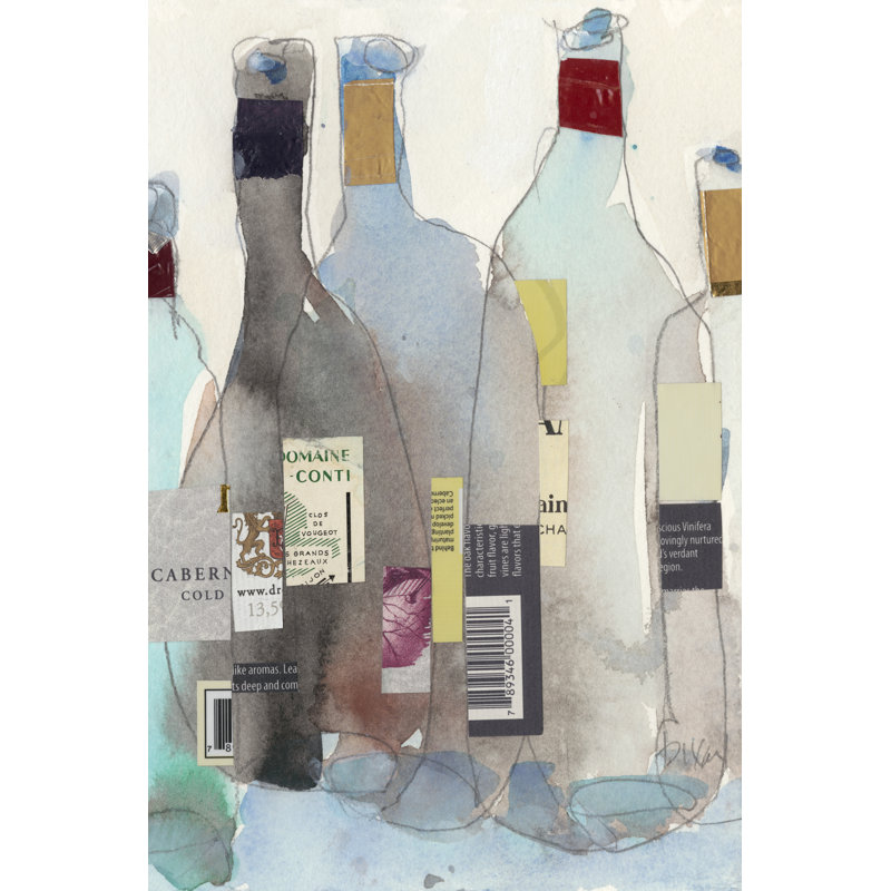 The Wine Bottles III - Painting, Wrapped Canvas, 76 cm H x 51 cm W