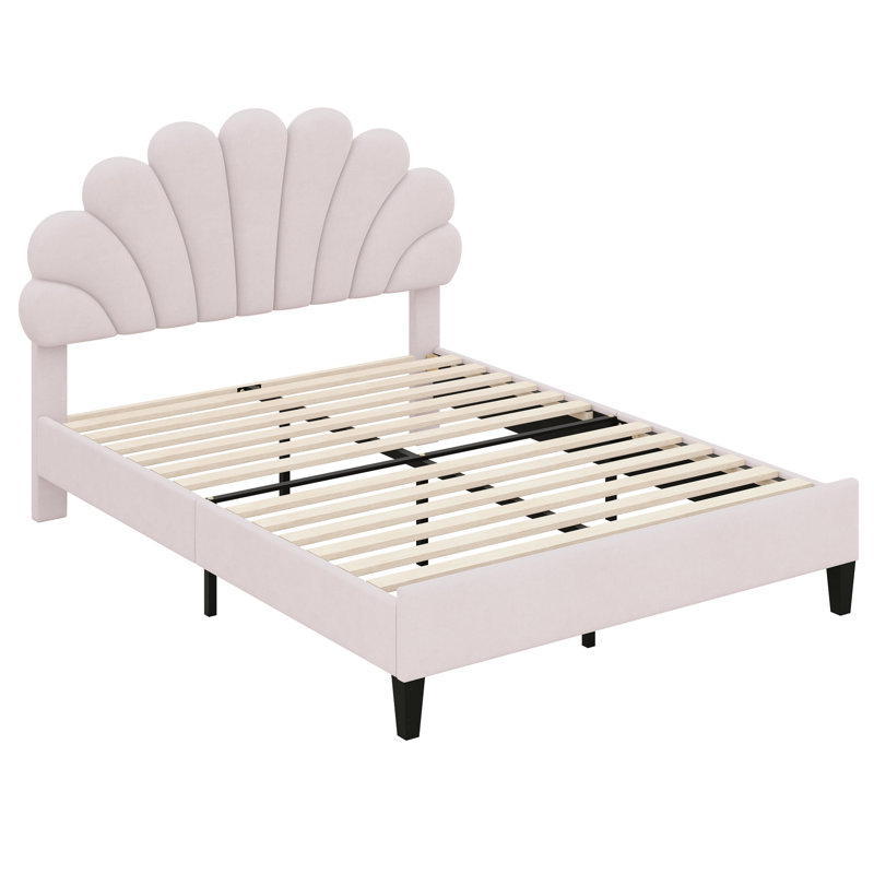Madinah Upholstered Platform Bed, Beige