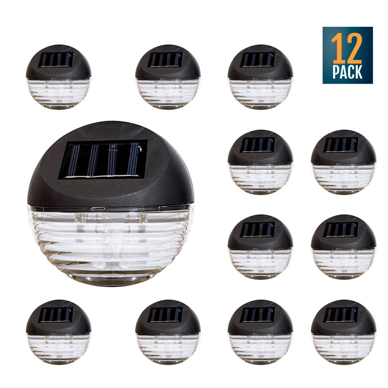 Brown Plastic Solar Powered LED Deck Light Pack, Set of 12