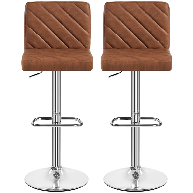 Height Adjustable Swivel Bar Stool , Retro Brown, No