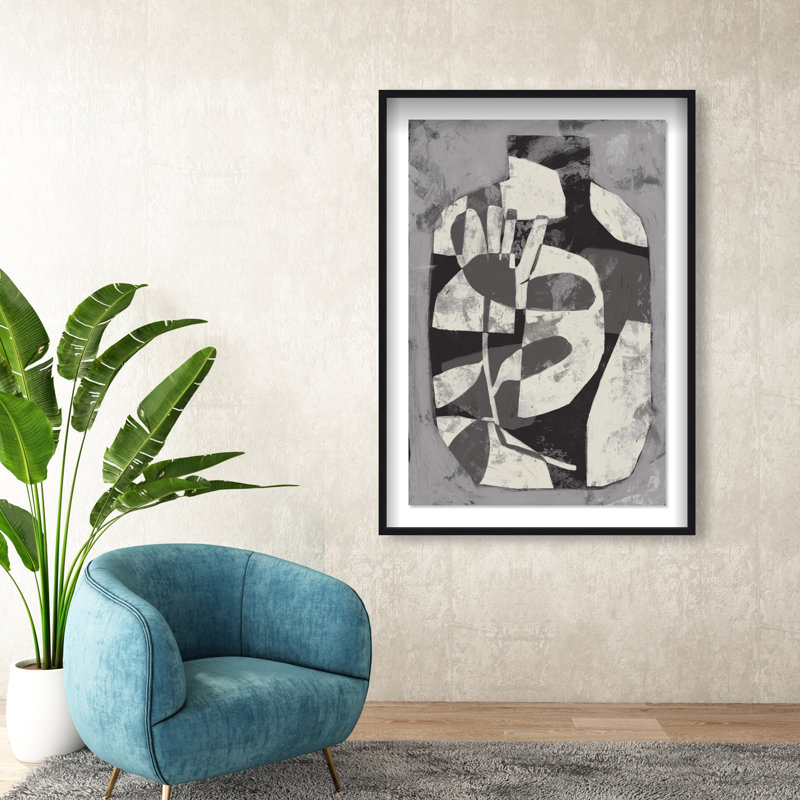 Minimalist Vase Framed Graphic Art, 31.5"H x 21.5"W, Black Shadowbox