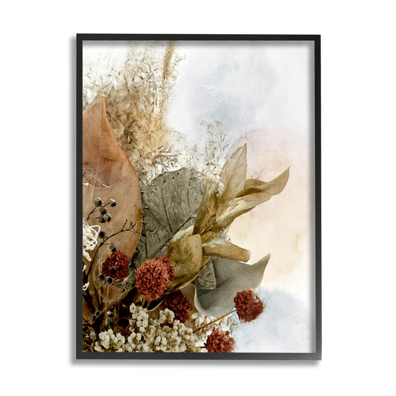 Arrangement giclée rétro par Herbal, Giclée encadrée noir minuit, H 14 po x l 11 po x P 1,5 po