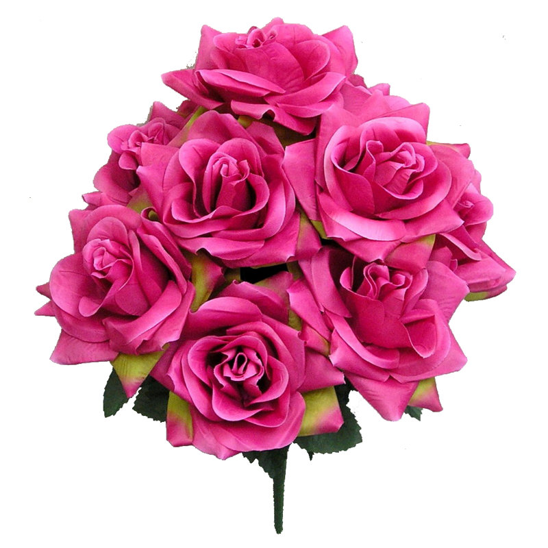 14 tiges de rosier, Velours, H 20 po x l 12 po x P 9 po