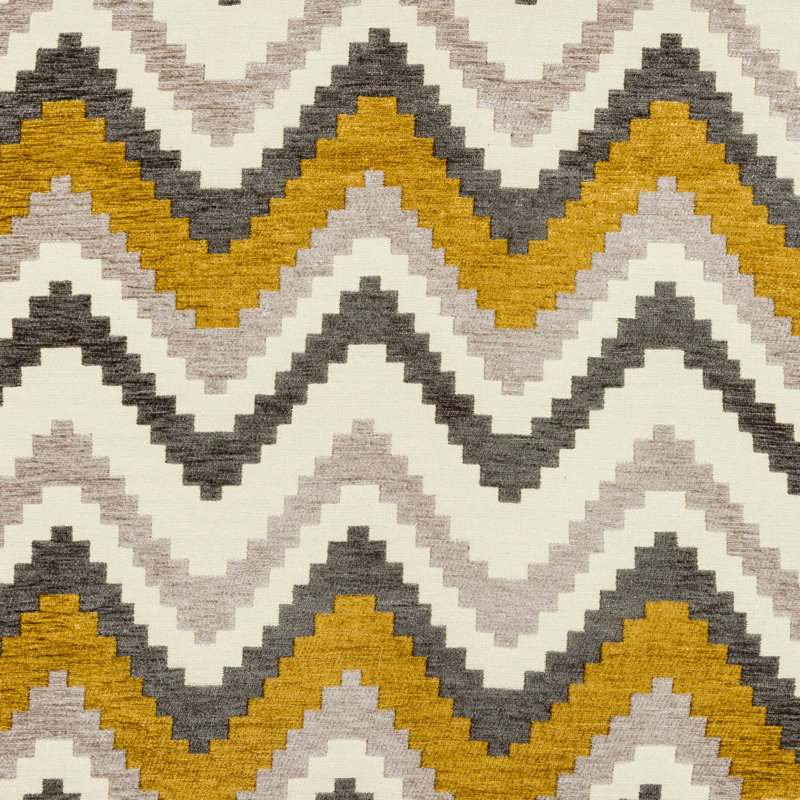 Lori Chevron Rectangular Cushion, 30 x 50cm, Ochre Yellow/Grey