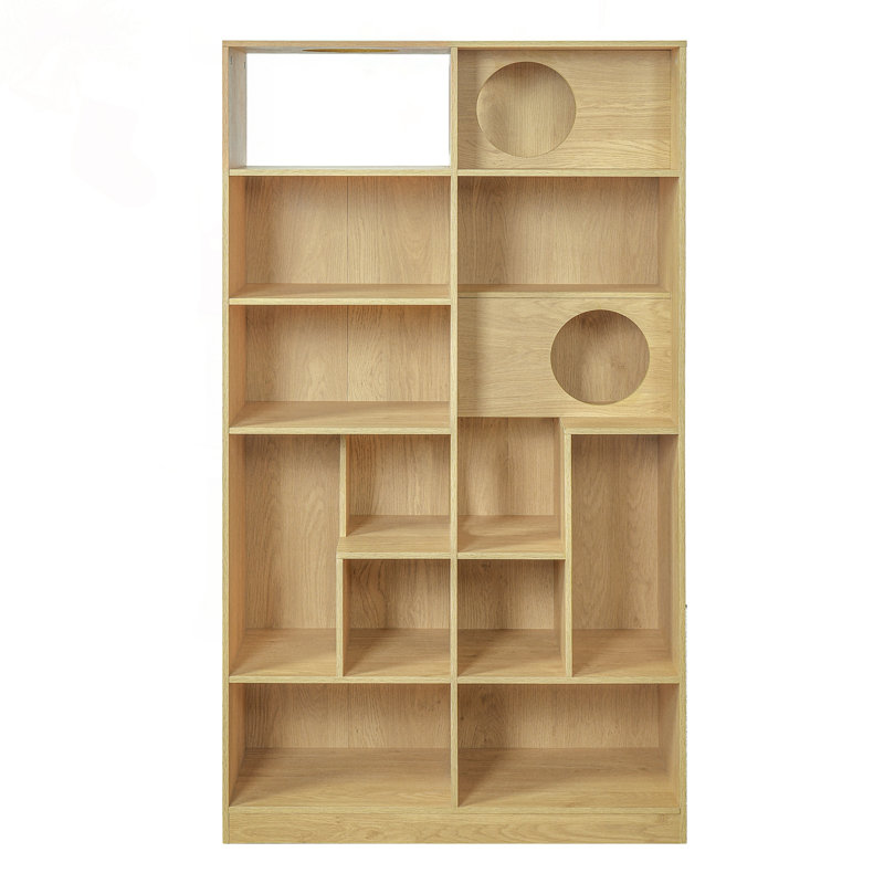 Bibliothèque pour chat avec litière moderne en bois 2 en 1 (naturel)