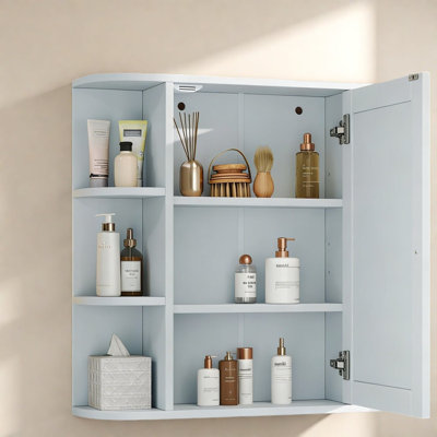 Space-saving Mdf Medicine Cabinet With Adjustable Shelves For Modern Bathrooms