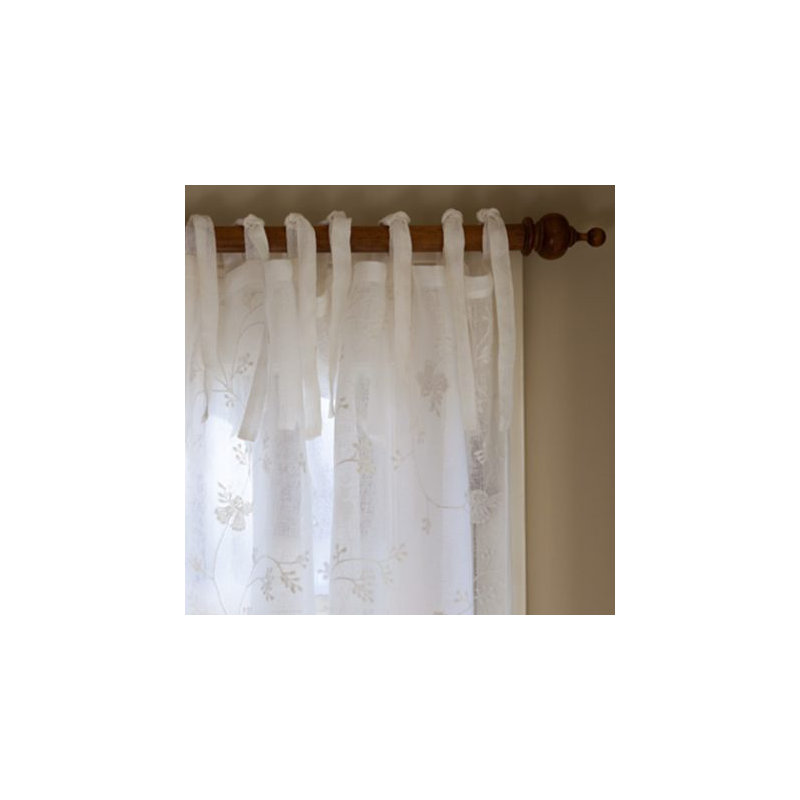Ainsworth 100% Linen Sheer Curtain Single Panel, 42"W x 96"L, White